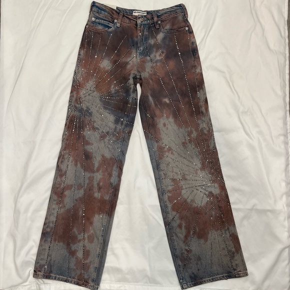 NWT We the Free Aurora, Starlit, rhinestone embellished mid rise flare leg jeans - Picture 4 of 9
